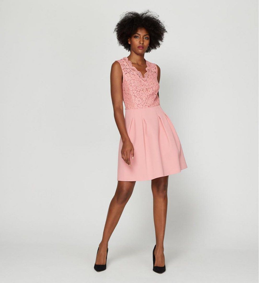 claudie pierlot pink dress 🌷BNWT CLAUDIE PIERLOT RAGAZZA LACE CREPE PINK DRESS, Women's Fashion,  Dresses & Sets, Dresses on Carousell