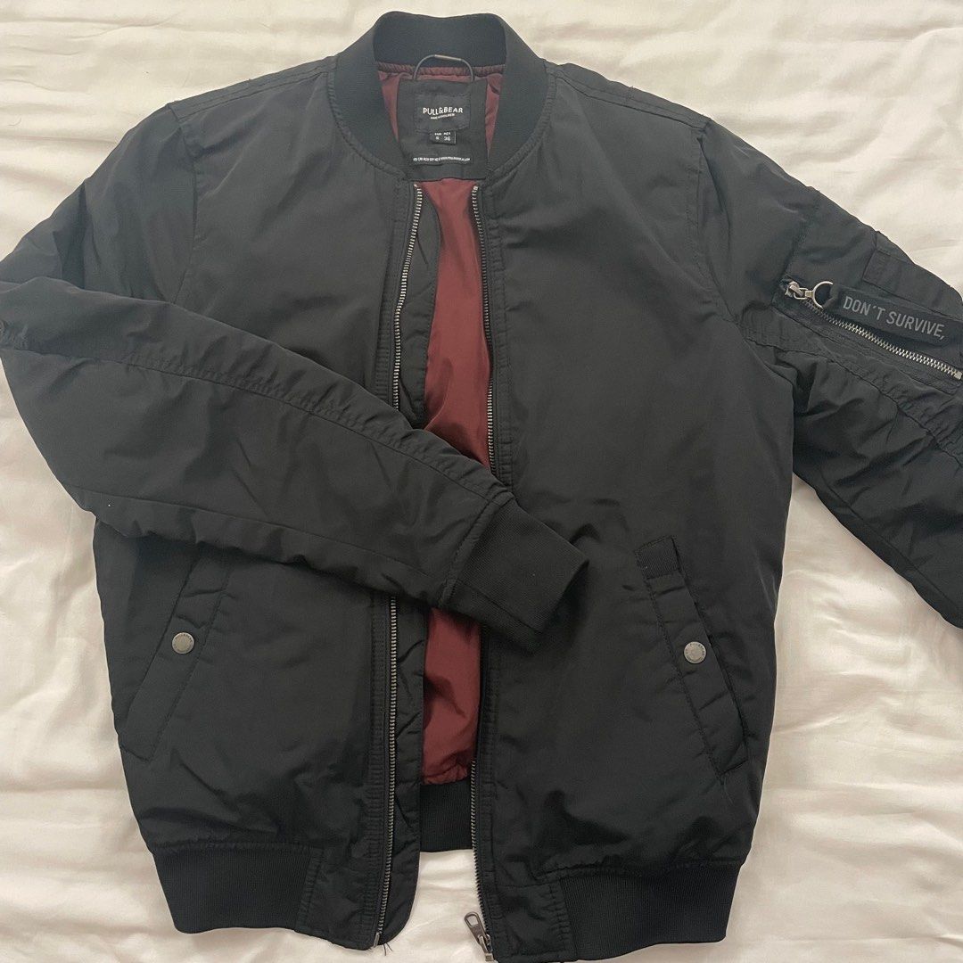 Pull&bear bomber deals jacket in black