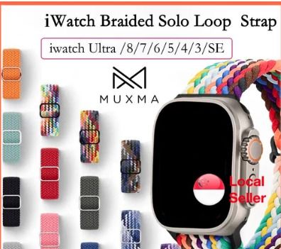 Braided Solo Loop Strap for Apple Watch Band 44mm 40mm 45mm 41mm