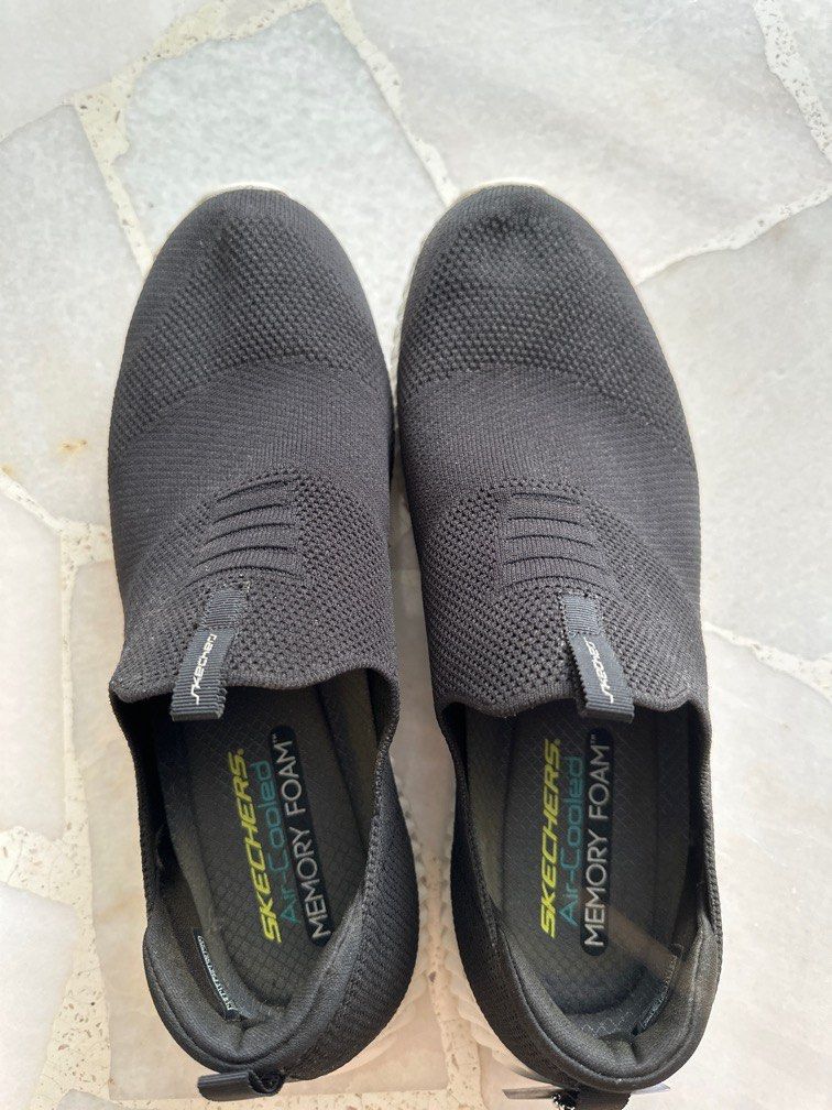 SKECHERS Men's Air-Cooled Memory Foam Sneaker Shoes ~ Black