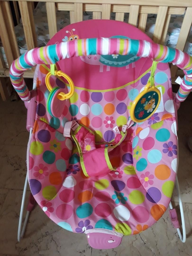 Bright starts bouncer pretty pink safari discount