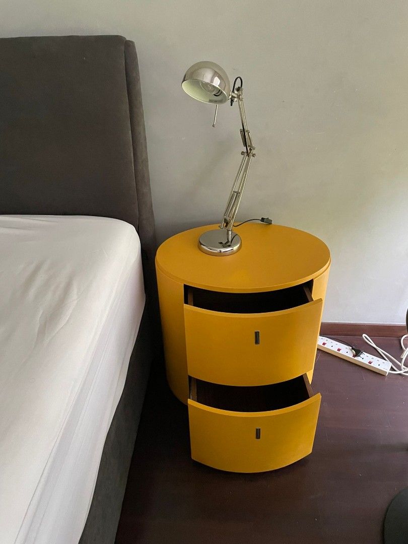 Bright yellow bedside table, Furniture & Home Living, Furniture, Other