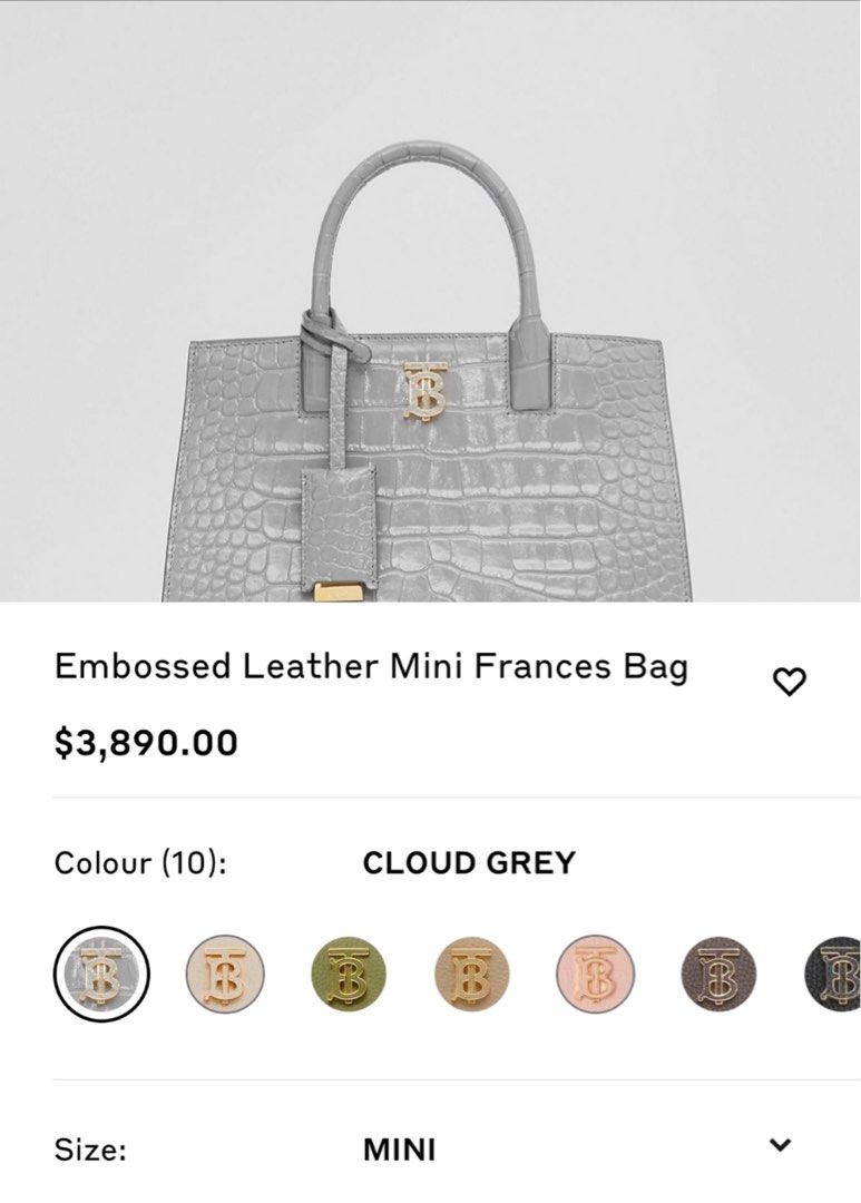 Burberry Frances Croc-Embossed Leather Tote Bag