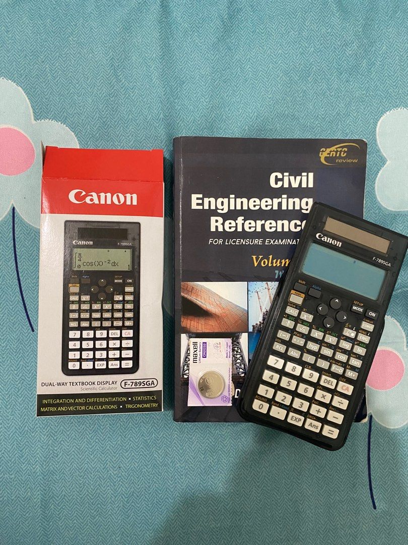 Calculator and Book for Civil Engineering Board Exam on Carousell