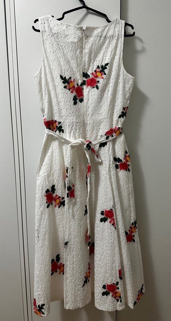 Calvin klein floral embroidered dress outlet