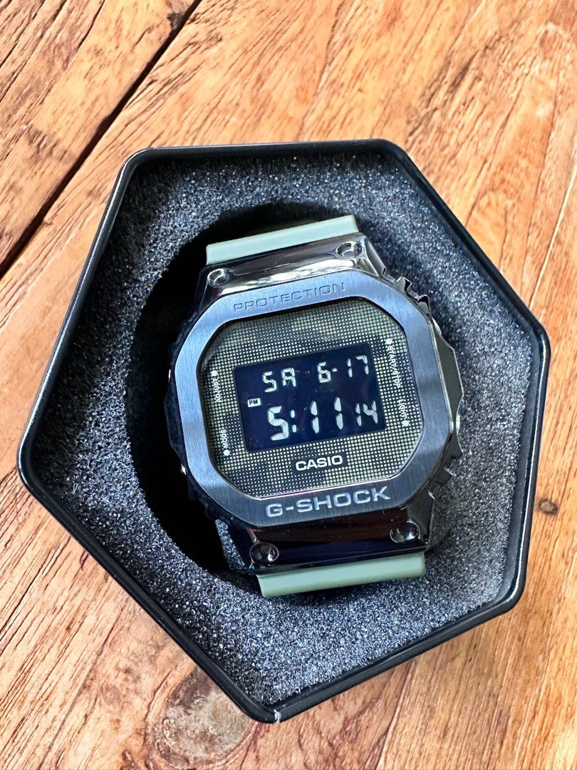 Casio Gshock Steel Bezel GM 5600B Green Camo Square Men s Fashion