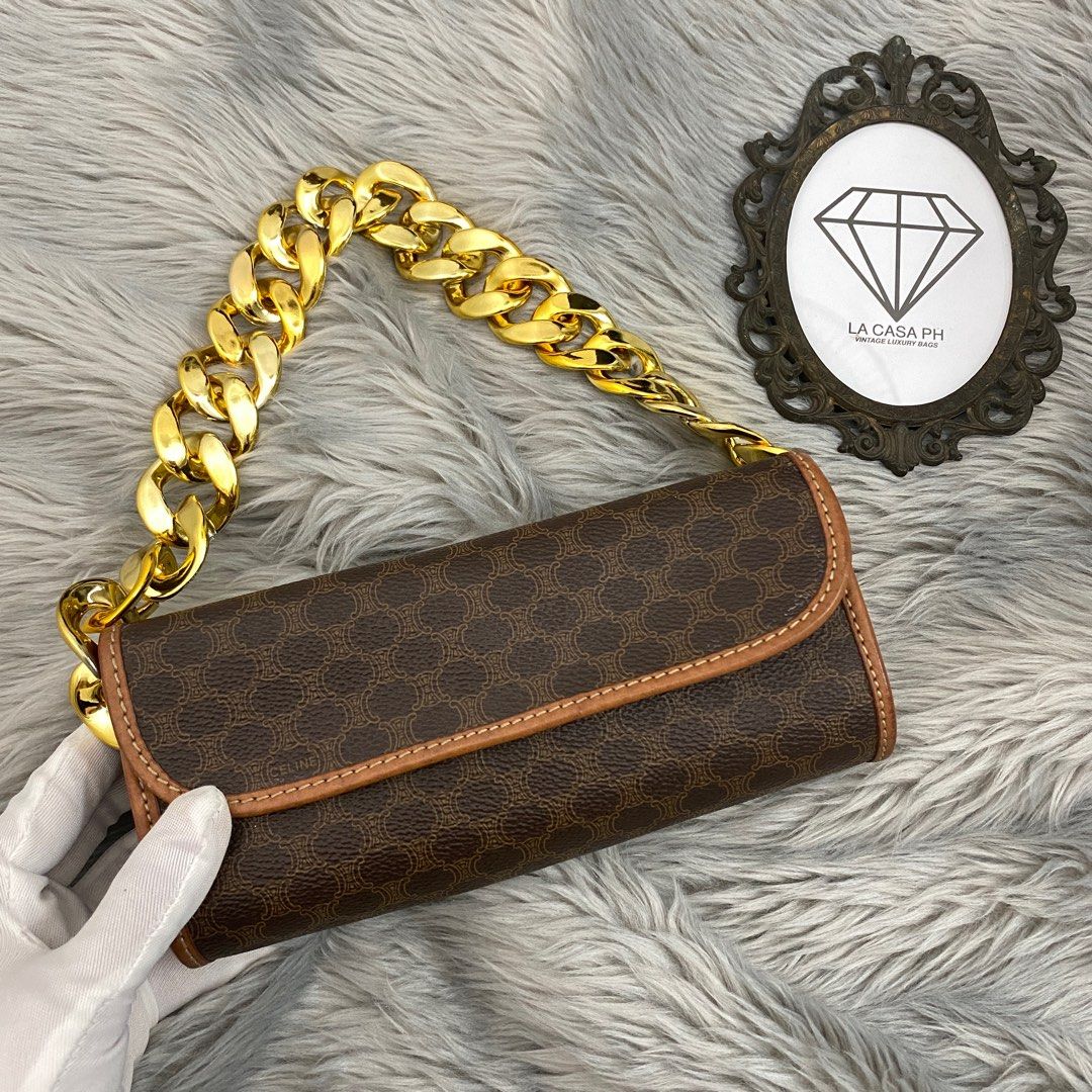 Celine Vintage Macadam Pochette, Luxury, Bags & Wallets on Carousell