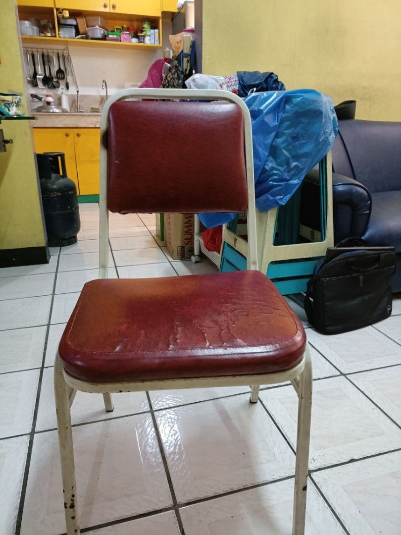 Chair office chair steel chair with foam on Carousell