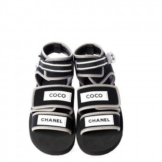 Chanel lambskin jersey shop coco sandals