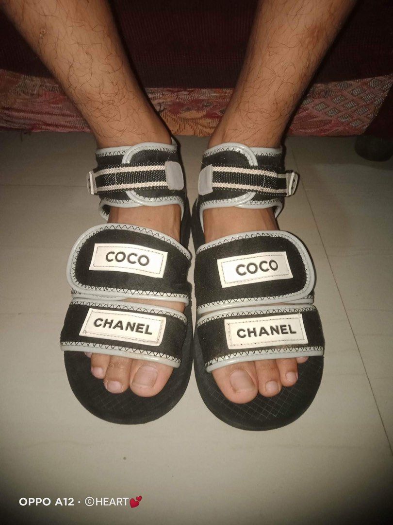 Chanel Lambskin Jersey Coco Sandals Women s Fashion Footwear