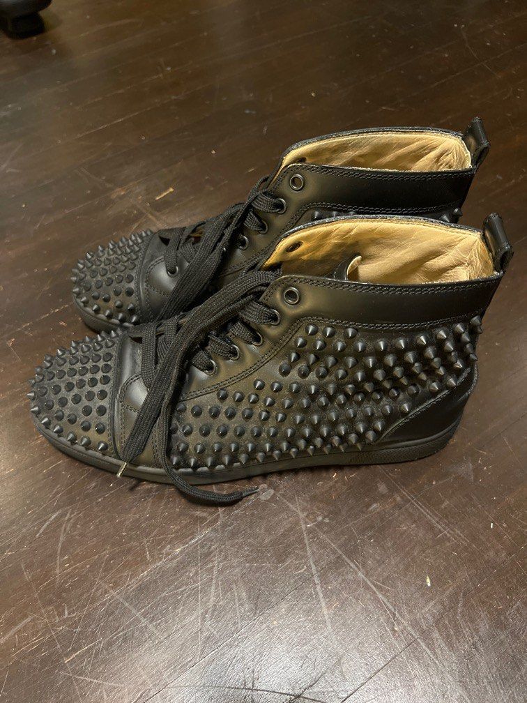 Christian Louboutin black spike sneakers