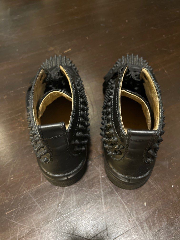 All black discount spiked louboutin sneakers