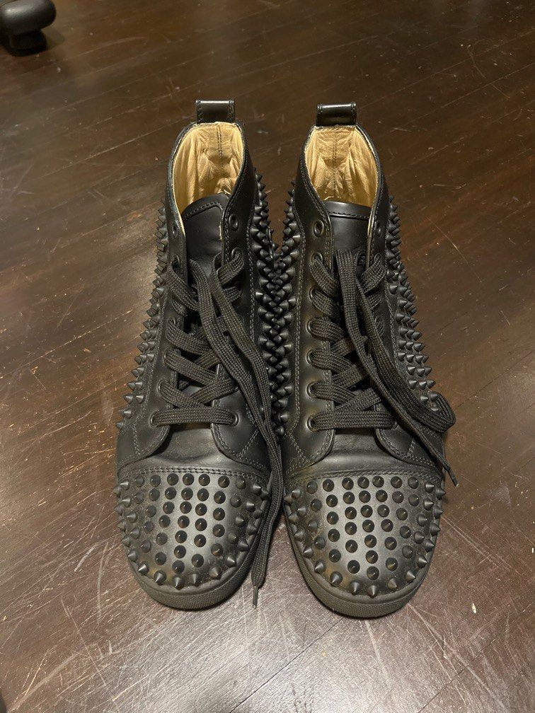 Christian Louboutin black spike sneakers