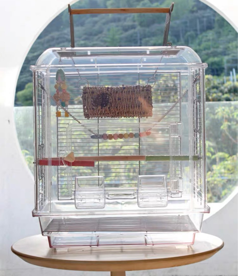 Clear Acrylic Bird Cage, Pet Supplies, Homes & Other Pet Accessories on