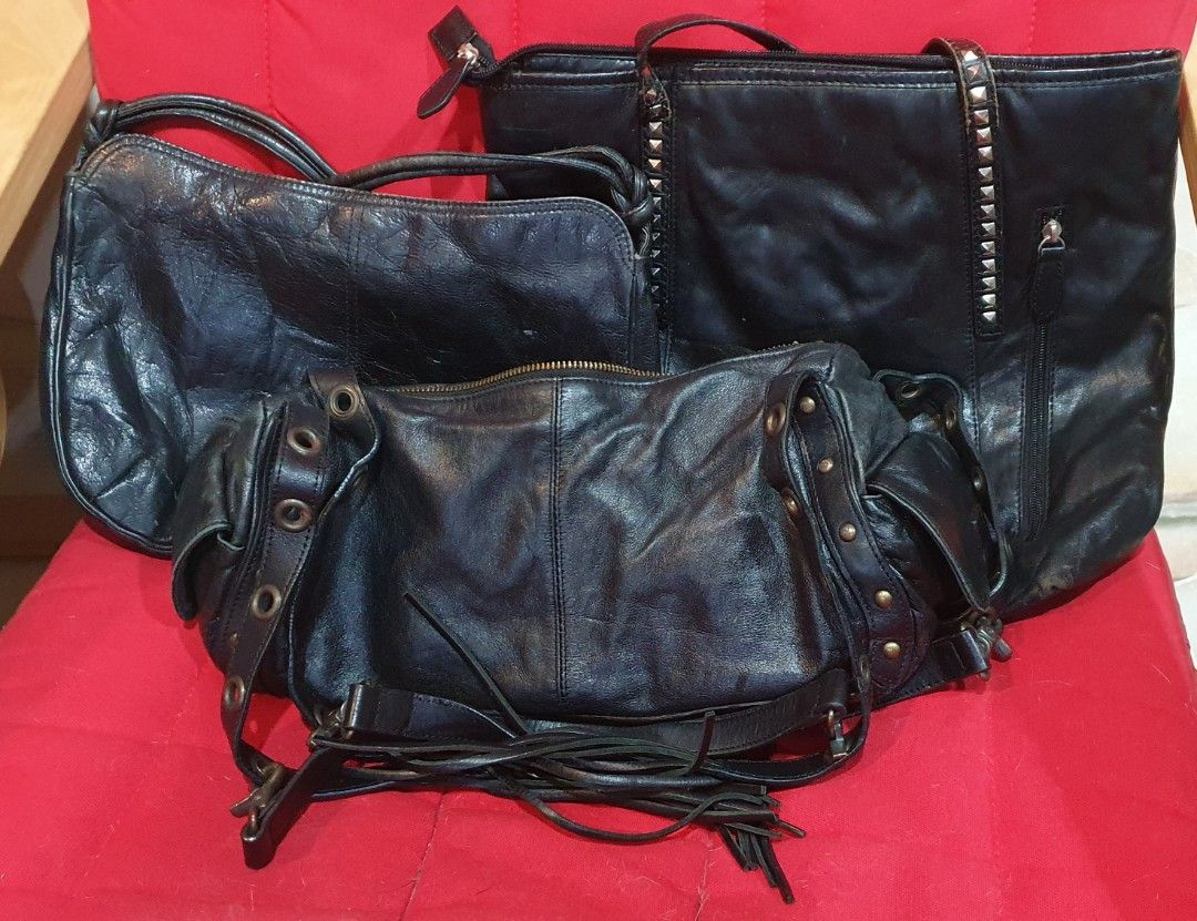 3 Leather Handbags for Sale Shoulder Bags Kulit Tulen Preloved Bags