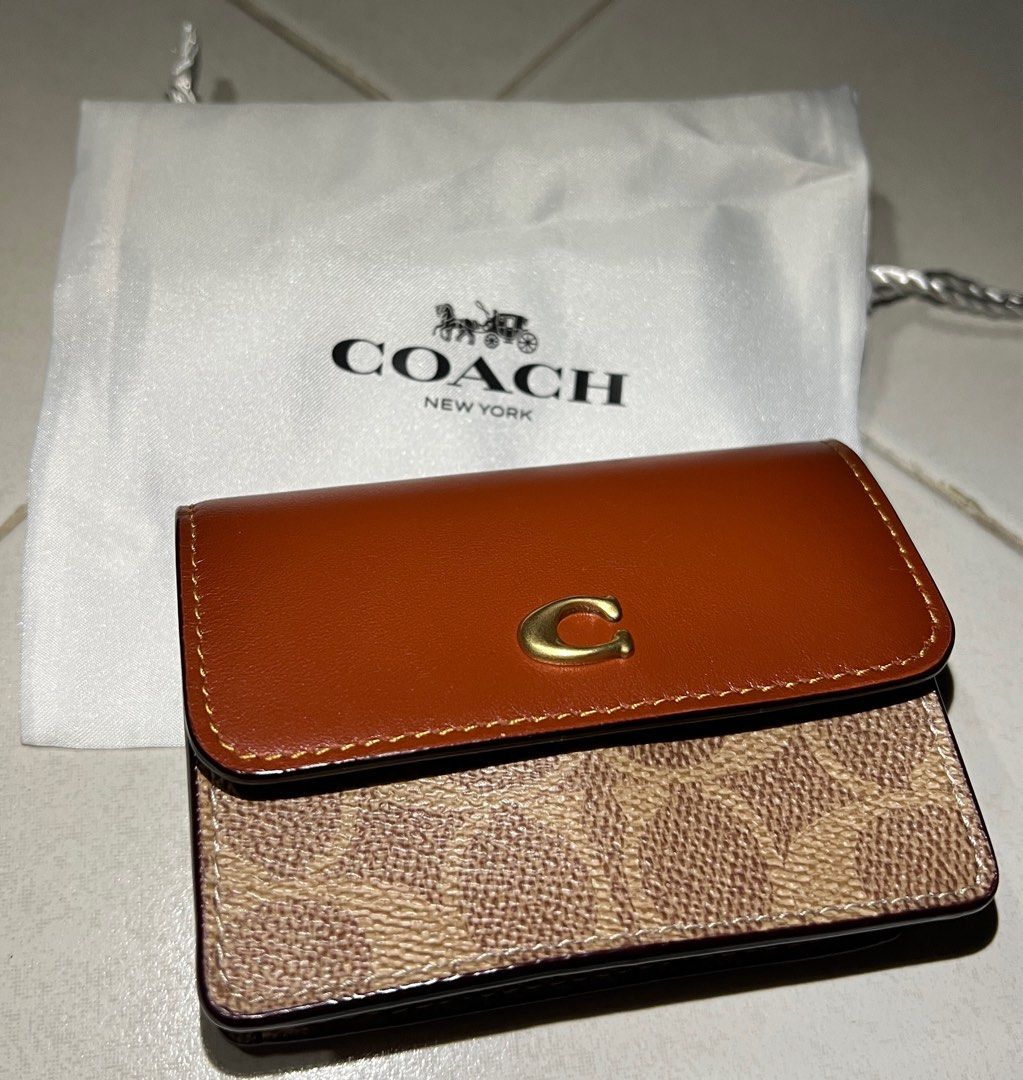 Coach Half Flap Card Case, Luxury, Bags & Wallets on Carousell
