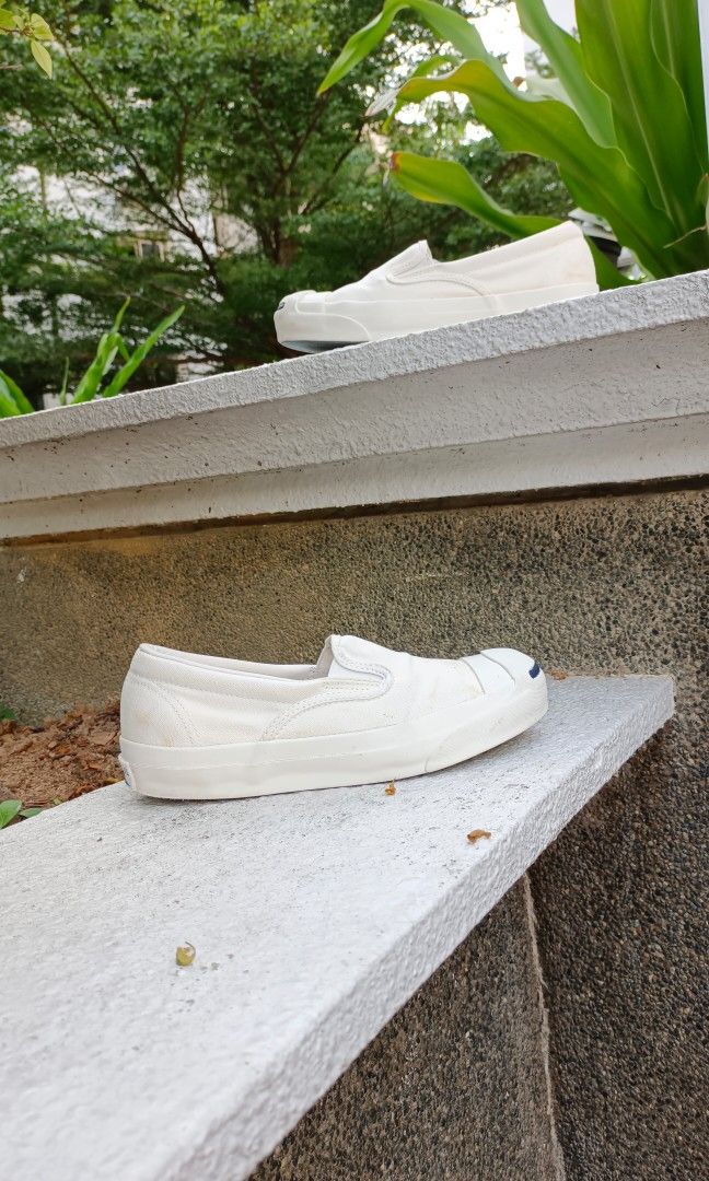 Converse jack purcell store slip on white