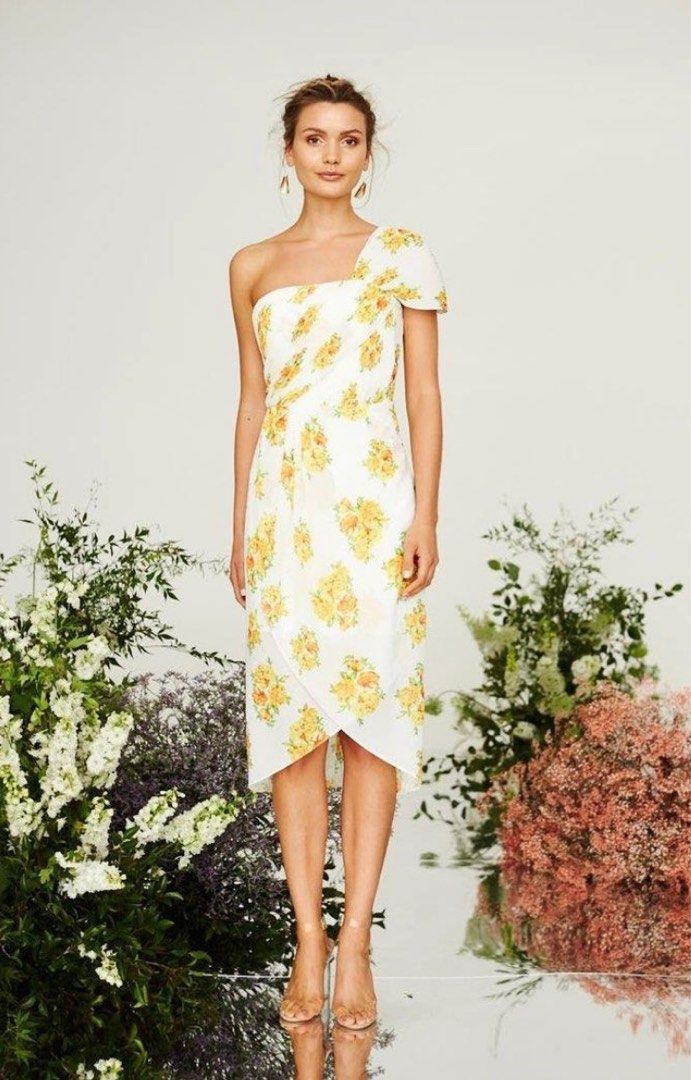 Cooper St clothing Aussie Brand floral print one shoulder midi