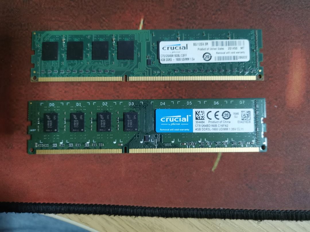 CRUCIAL DDR3L 4GB RAM, Computers & Tech, Parts & Accessories, Other  Accessories on Carousell