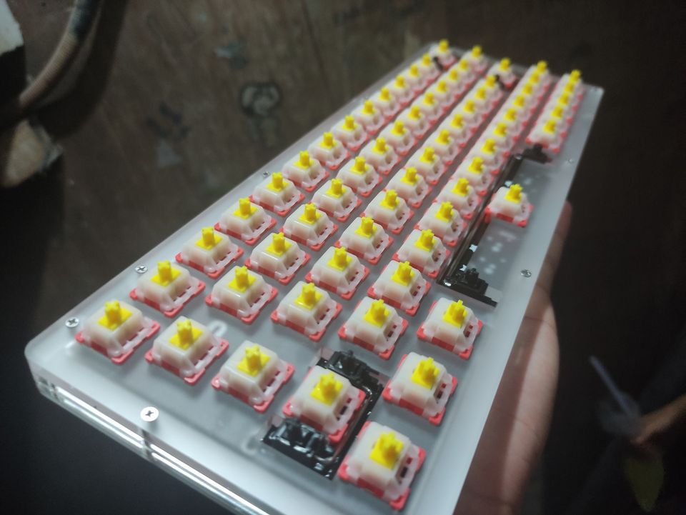 CX60 PCB in Stacked Acrylic Barebones 1 Layer Tape and Foam Mod