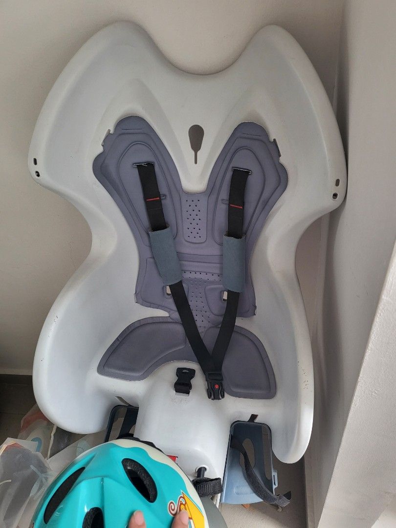 Decathlon Btwin 500 Bike Frame Baby Seat Grey & child helmet, Sports