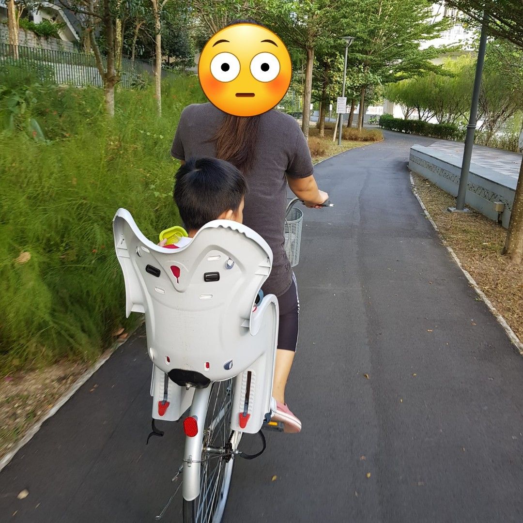 Decathlon Btwin 500 Bike Frame Baby Seat Grey & child helmet, Sports