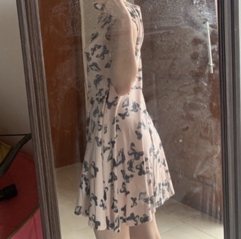dorothy perkins pink mute butterfly dress preloved vintage