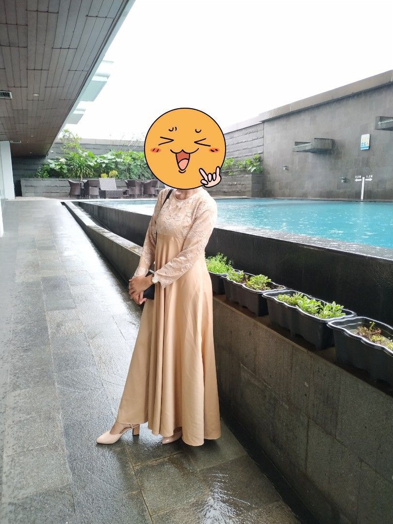 Dress brokat, Fesyen Wanita, Muslim Fashion, Gaun di Carousell