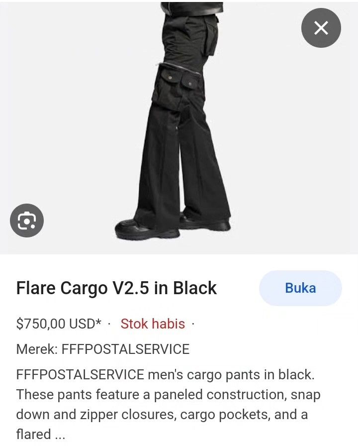 fffpostalservice flare cargos pants brown metalic Size 30 31 Cond