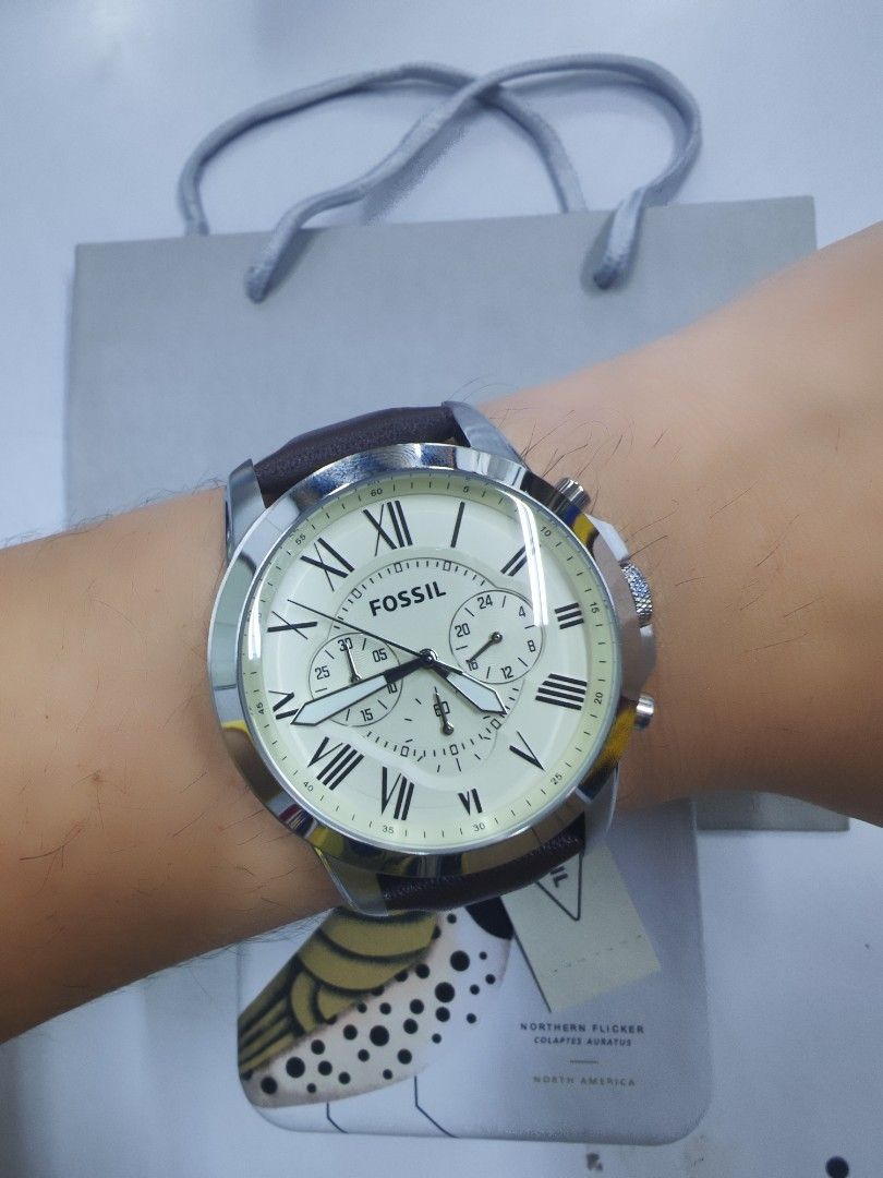 Fs4735 Fossil leather Authentic leather jam tangan Lelaki Men s