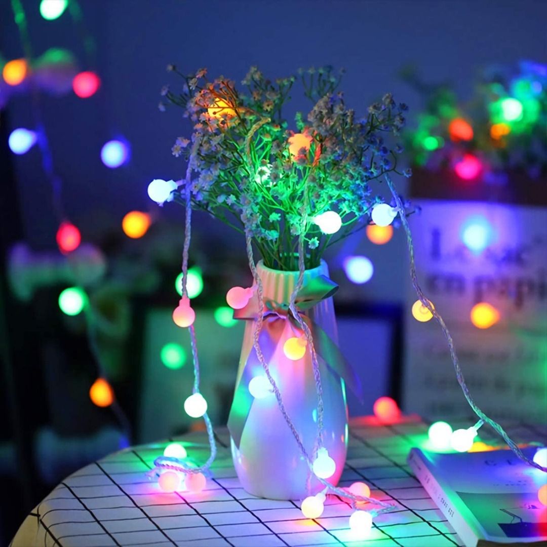 Outdoor camping lights LED decorative ball string lights canopy night  atmosphere lights small lights string stalls
