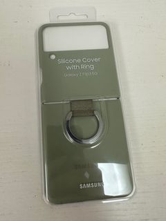Galaxy Z flip 3 矽膠薄型背蓋 附指環扣 橄欖綠 手機殼 矽膠殼