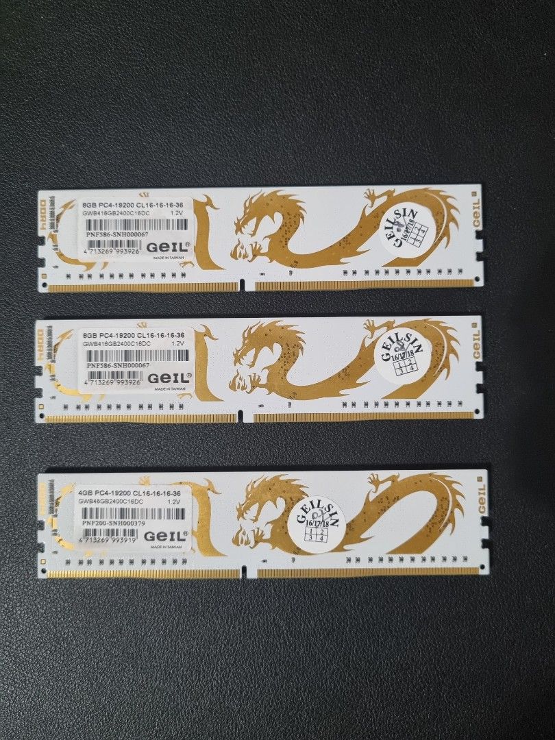 3x GEIL DDR4 Dragon Ram 4GB 2X8GB CL16 2400MHZ