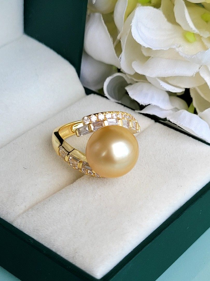 Gold pearl ring discount price
