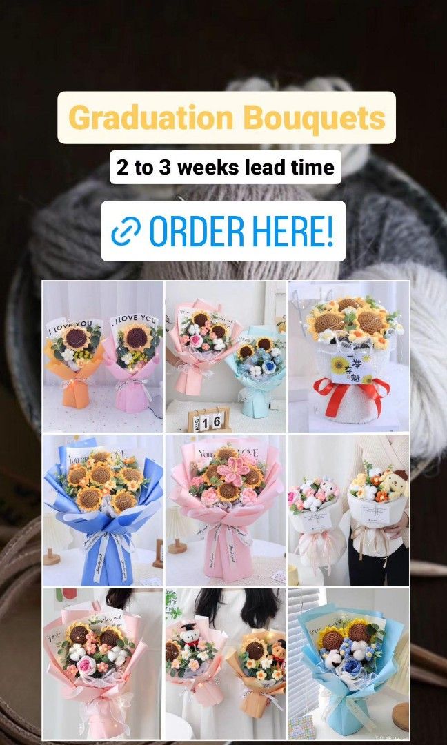 Graduation Crochet Bouquets, Hobbies & Toys, Stationery & Craft