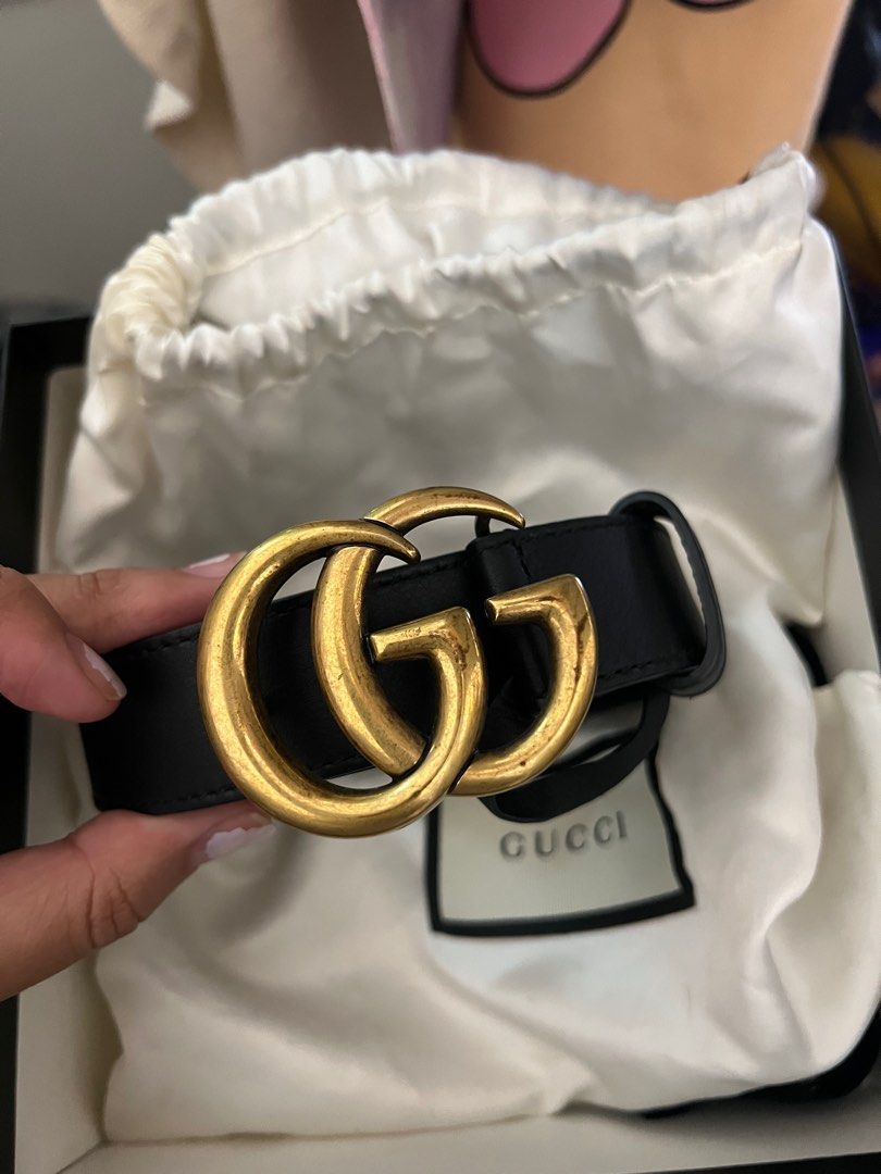 GUCCI BELT WITH DOUBLE G BUCKLE Women s Fashion Watches Accessories Belts on Carousell
