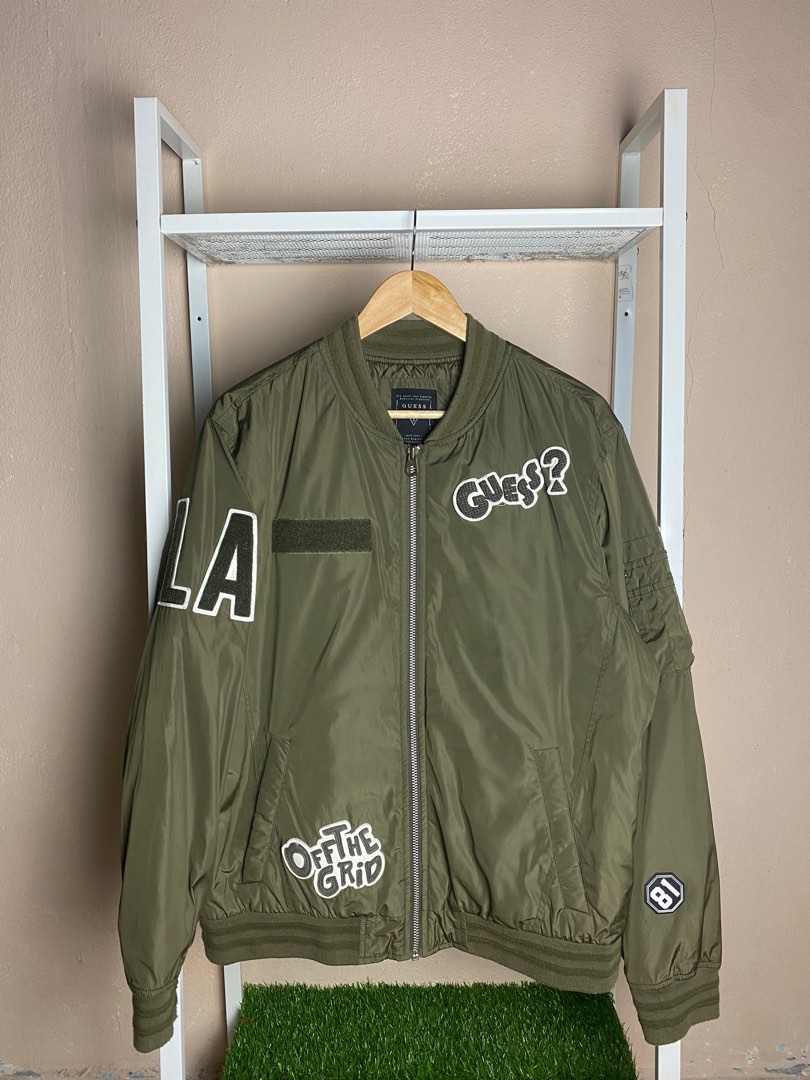 Guess green bomber jacket on sale
