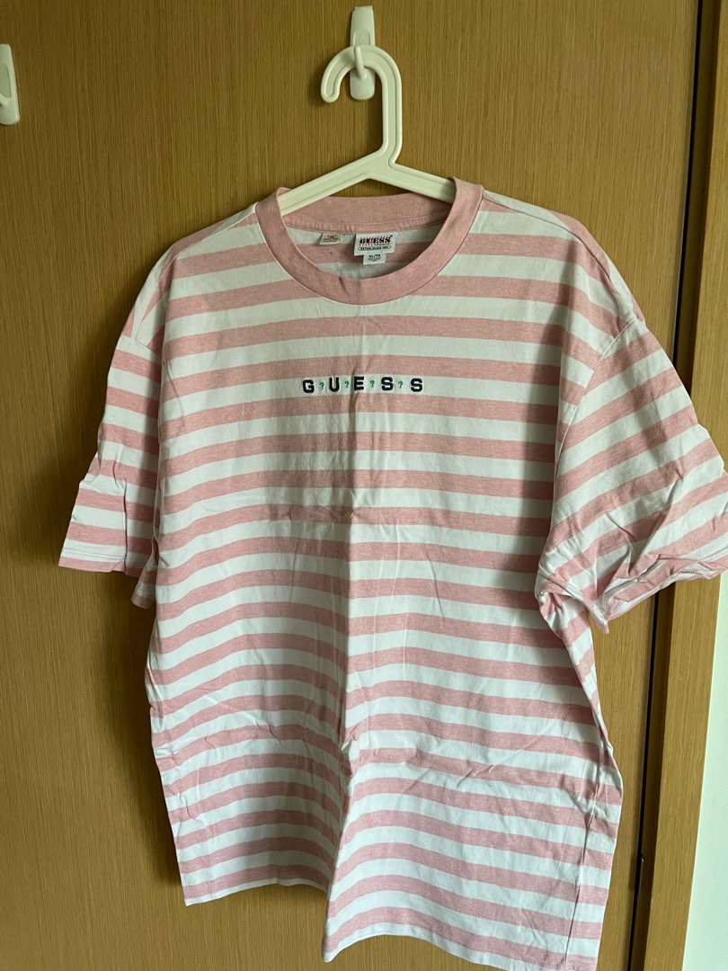 Guess pink striped shop shirt