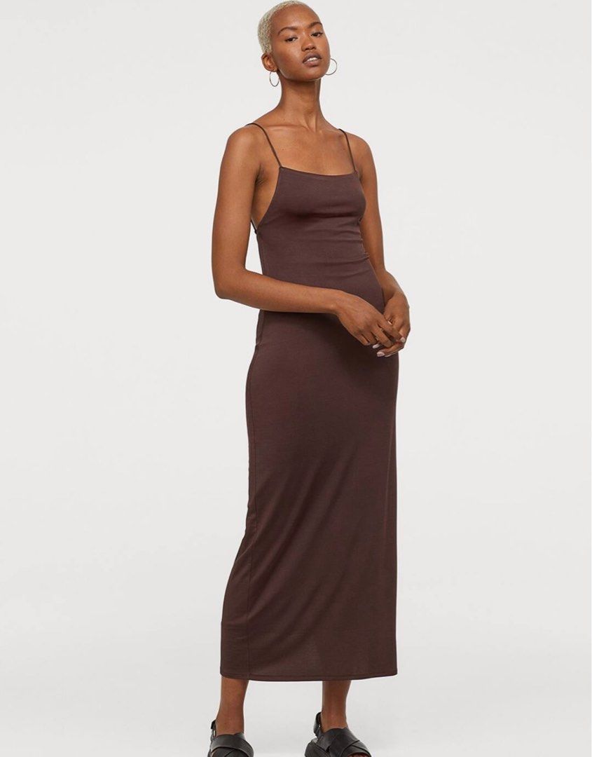 H&M Flowy Bodycon Low Back Backless Maxi Dress like Skims dupe