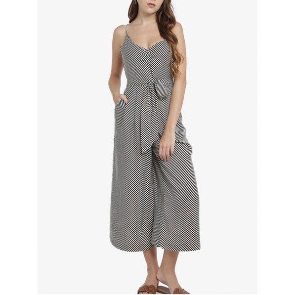 H M Tie Belt Jumpsuit Women s Fashion Dresses Sets Jumpsuits on Carousell