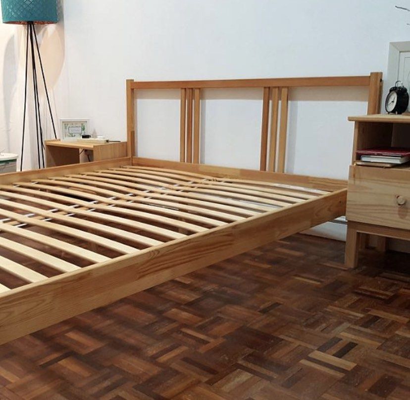 IKEA FJELLSE Double Bed Frame, Furniture & Home Living, Furniture, Bed