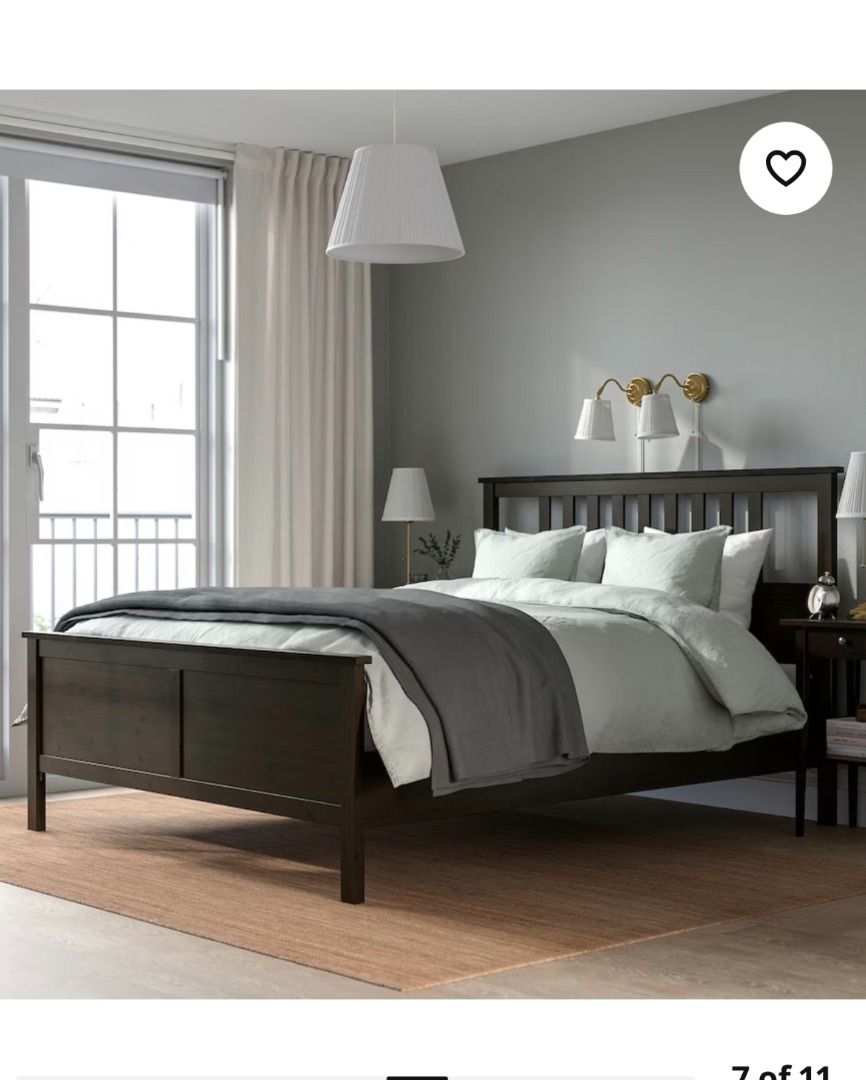 Hemnes black bed frame discount