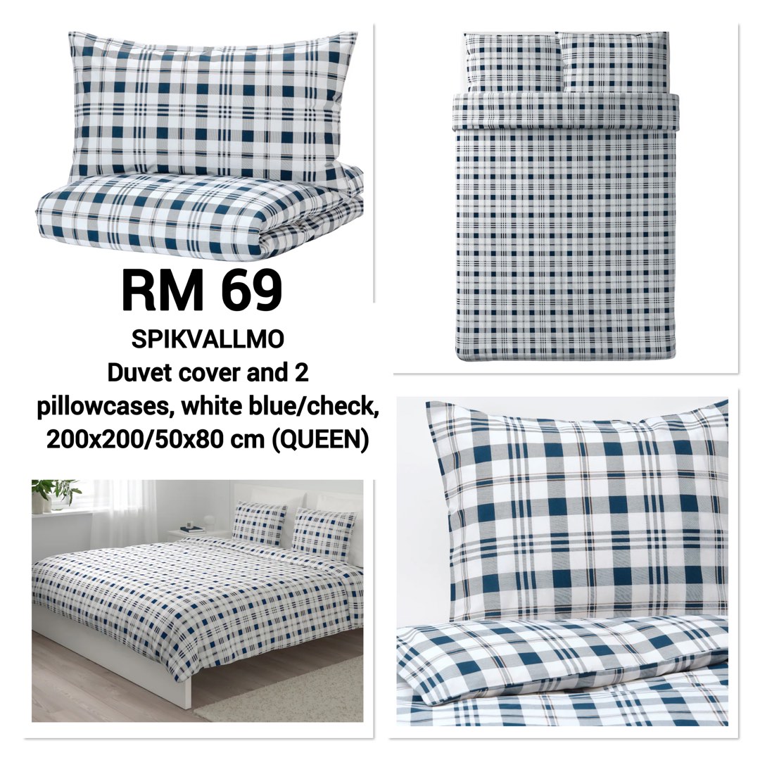 IKEA QUILT COVER AND PILLOWCASE, Furniture & Home Living, Bedding