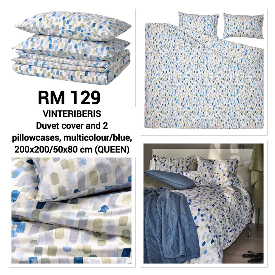 IKEA QUILT COVER AND PILLOWCASE, Furniture & Home Living, Bedding