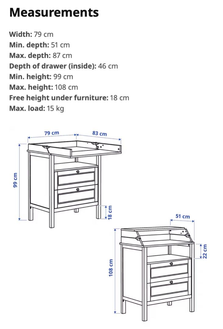 IKEA Sundvik Changing Table, Babies & Kids, Baby Nursery & Kids