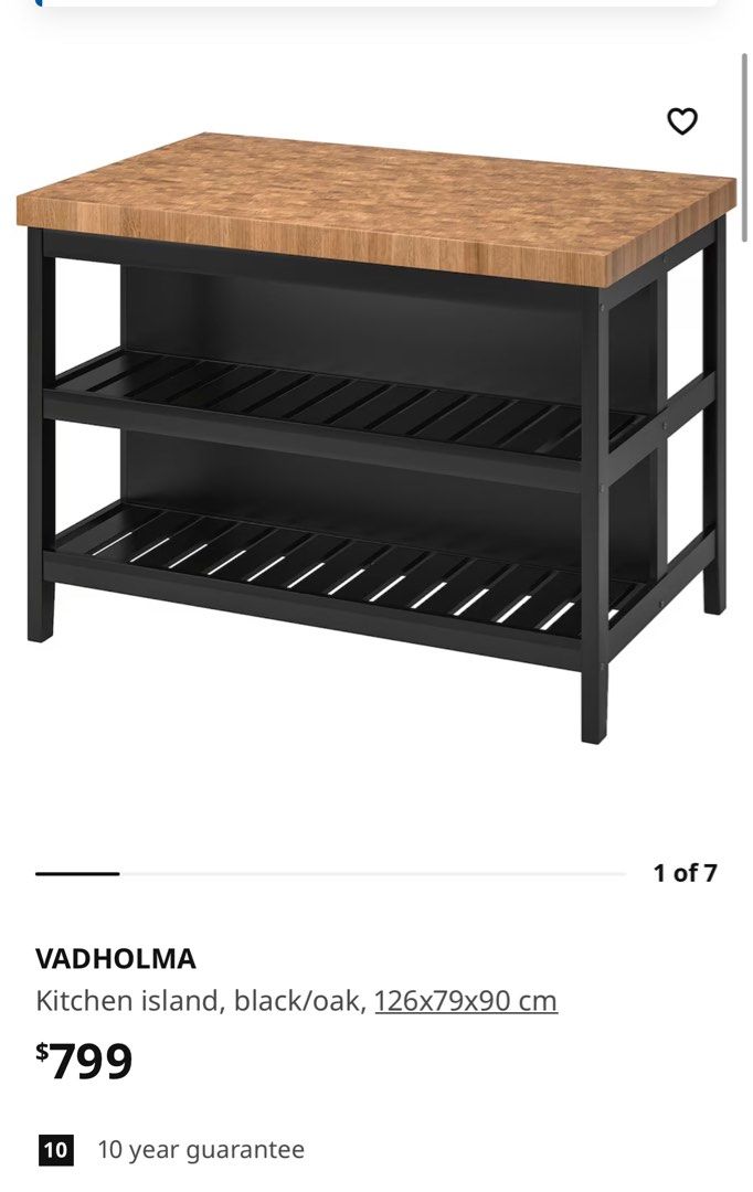 IKEA Vadholma Kitchen island, Furniture & Home Living, Furniture