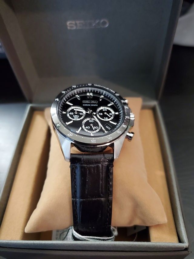 JDM Seiko Spirit SBTR021 Chronograph Black Dial JAPAN MADE Men s Leather Strap Watch Birthday gift seiko jdm BRAND NEW IN BOX WITH 1 YEAR WARRANTY