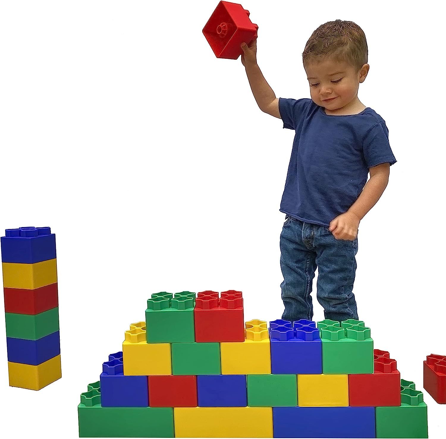 Foam Blocks for Toddlers, 138 Pieces EVA Soft Stacking Building Blocks Set  for Kids, Early Learning Construction Toys & Gifts for Kids, Boys & Girls