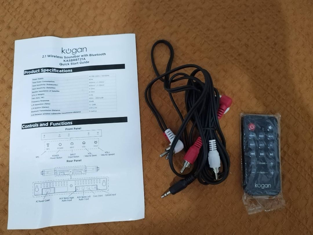 KOGAN 2.1 Soundbar with Wireless Subwoofer on Carousell