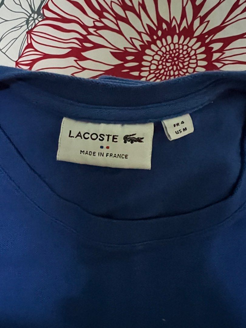 Lacoste T-Shirt (Category: Tshirts & Polo Shirts ) located in Makati City. Submitted by romadeclutters (Listing ID 1237913942, Image 3). Description: Lacoste T-shirt Size 4 - Medium Asian Size (loose fit) Can fit to Large Monotone logo and with croc logo at the back Royal Blue RFS: Decluttering and not my type of design .